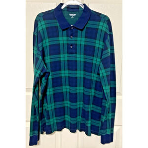 Lands End  Men's Polo Shirt XL Plaid